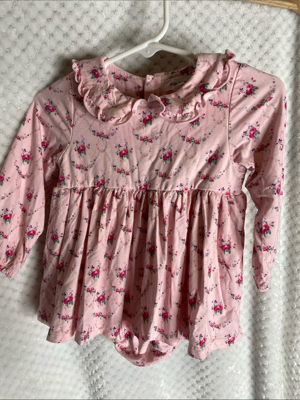 Angel Dear Pink Floral Baby Dress Outfit